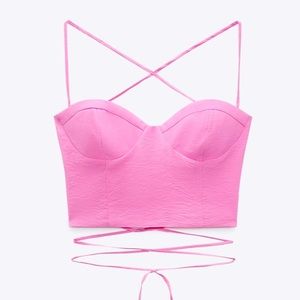 Zara Pink Strappy Crop Top